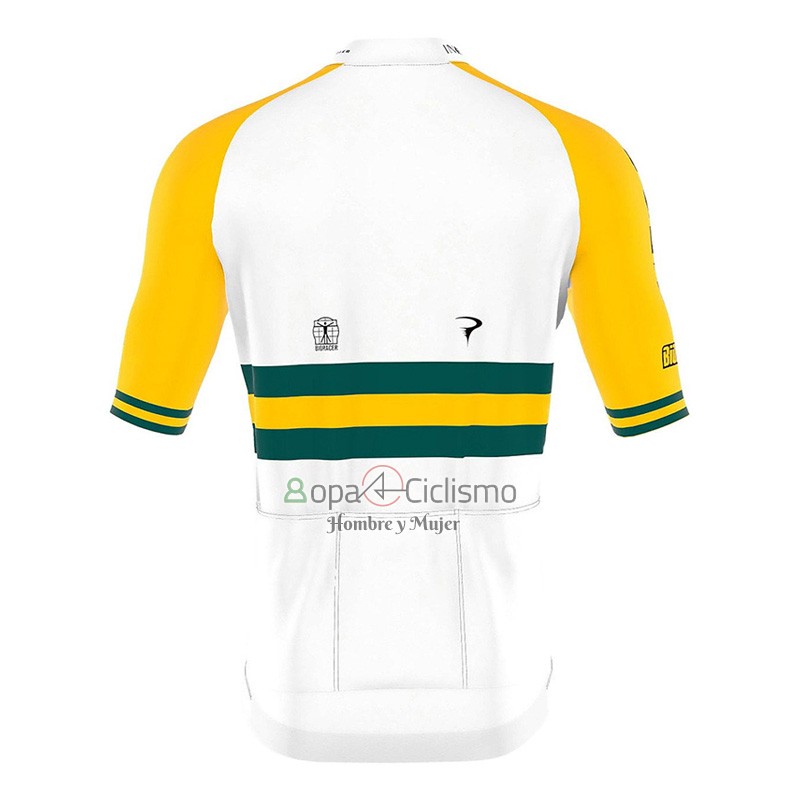 Ineos Grenadiers Ropa Ciclismo Culotte Corto 2023 Mangas Cortas Blanco AMarillo